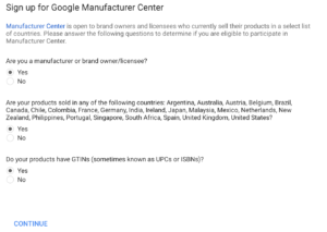 what you need to be eligible for Google Manufacture Centre